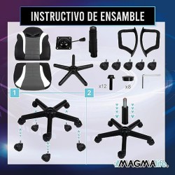 MAGMALIFE Silla Gamer Anatómica, Silla Gamer Juvenil Ideal para Videojuegos o PC (Jet Black)