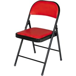 Ilios Innova Silla Plegable acojinada para Oficina, Exteriores, Home Office ergonomica (Roja con Negro)