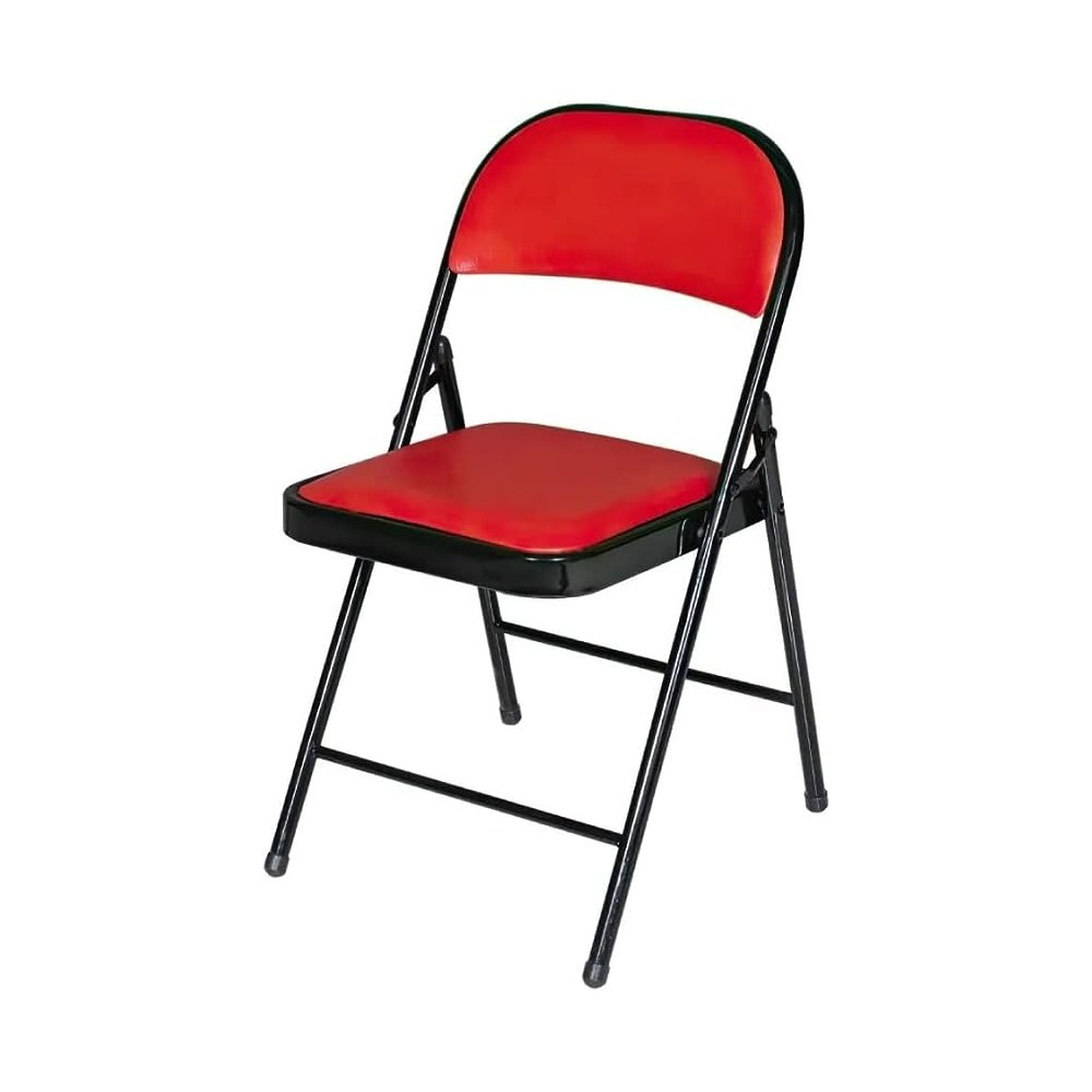 Ilios Innova Silla Plegable acojinada para Oficina, Exteriores, Home Office ergonomica (Roja con Negro)