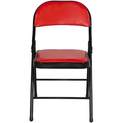 Ilios Innova Silla Plegable acojinada para Oficina, Exteriores, Home Office ergonomica (Roja con Negro)