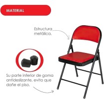 Ilios Innova Silla Plegable acojinada para Oficina, Exteriores, Home Office ergonomica (Roja con Negro)