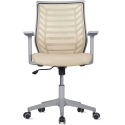 MAGMALIFE Silla de Escritorio Premium Ergonómica Modelo Estelar, Silla de Oficina con Reclinacion y Altura Ajustable Beige