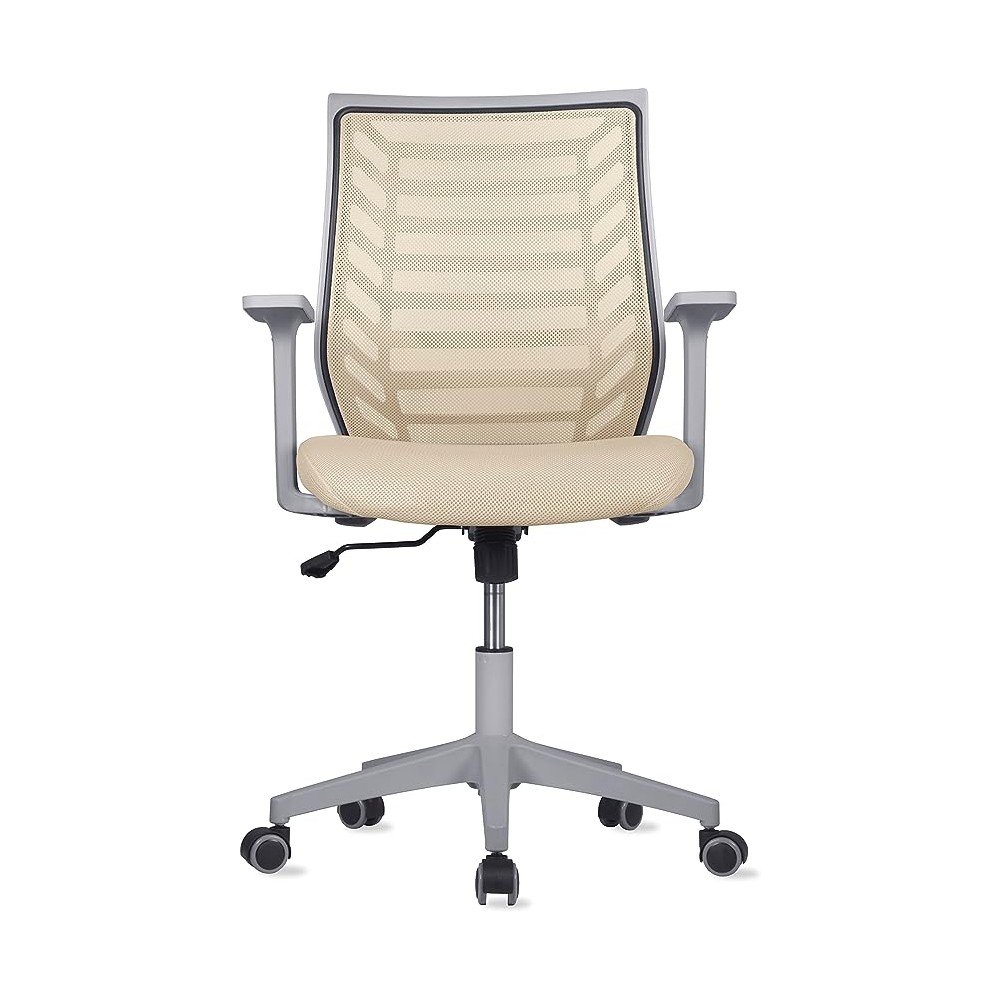 MAGMALIFE Silla de Escritorio Premium Ergonómica Modelo Estelar, Silla de Oficina con Reclinacion y Altura Ajustable Beige