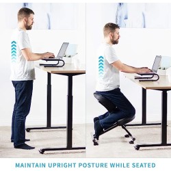 DRAGONN Silla ergonómica para arrodillar, Taburete Ajustable para el hogar y la Oficina Negro