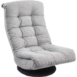 Amazon Basics - Silla giratoria de espuma con reposacabezas, ajustable, color gris