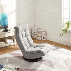 Amazon Basics - Silla giratoria de espuma con reposacabezas, ajustable, color gris