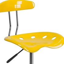 Flash Furniture Taburete de Dibujo Vibrante Amarillo y Chapado en Cromo con Asiento de Tractor