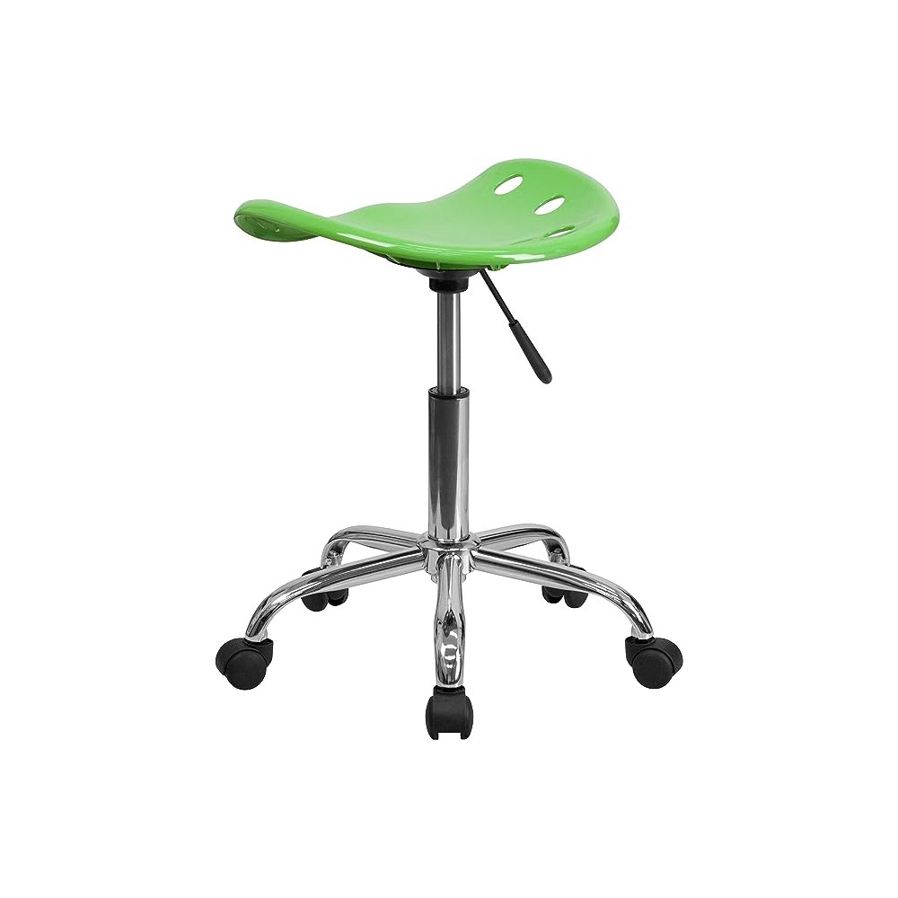 Flash Furniture Vibrante Asiento de Tractor Verde Manzana y Taburete Chapado en Cromo