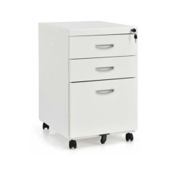 Archivero De Metal Blanco Con 3 Cajones