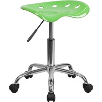 Flash Furniture Vibrante Asiento de Tractor Verde Manzana y Taburete Chapado en Cromo