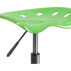 Flash Furniture Vibrante Asiento de Tractor Verde Manzana y Taburete Chapado en Cromo