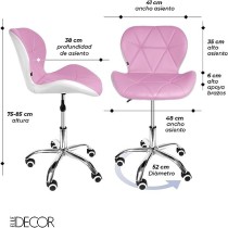 Silla de Oficina con Ruedas Giratorias Ejecutiva para Escritorio Alcochada Altura Ajustable (Morado)