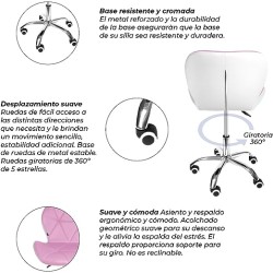 Silla de Oficina con Ruedas Giratorias Ejecutiva para Escritorio Alcochada Altura Ajustable (Morado)