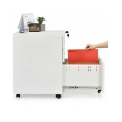 Archivero De Metal Blanco Con 3 Cajones