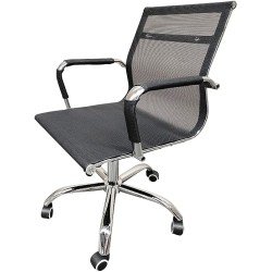 Casa easter Silla De Oficina Silla Ejecutiva Base Cromada Escritorio Economica Gran Calidad (BART121/BLACK)