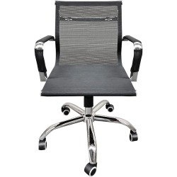 Casa easter Silla De Oficina Silla Ejecutiva Base Cromada Escritorio Economica Gran Calidad (BART121/BLACK)