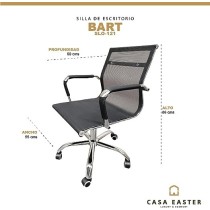 Casa easter Silla De Oficina Silla Ejecutiva Base Cromada Escritorio Economica Gran Calidad (BART121/BLACK)