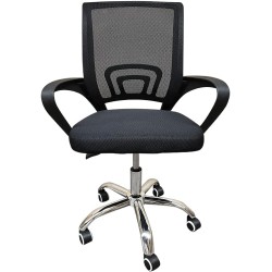 Casa easter Silla De Oficina Silla Ejecutiva Base Cromada Escritorio Economica Gran Calidad (VAPI111/BLACK)