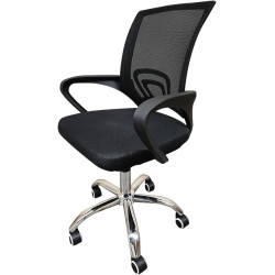 Casa easter Silla De Oficina Silla Ejecutiva Base Cromada Escritorio Economica Gran Calidad (VAPI111/BLACK)