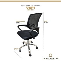 Casa easter Silla De Oficina Silla Ejecutiva Base Cromada Escritorio Economica Gran Calidad (VAPI111/BLACK)