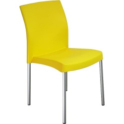 MÍO ES TUYO | Juego de 4 Sillas | Modelo Amelia | Apilable | Multiusos para Oficina, hogar, Restaurante, Escuela Color Amarillo