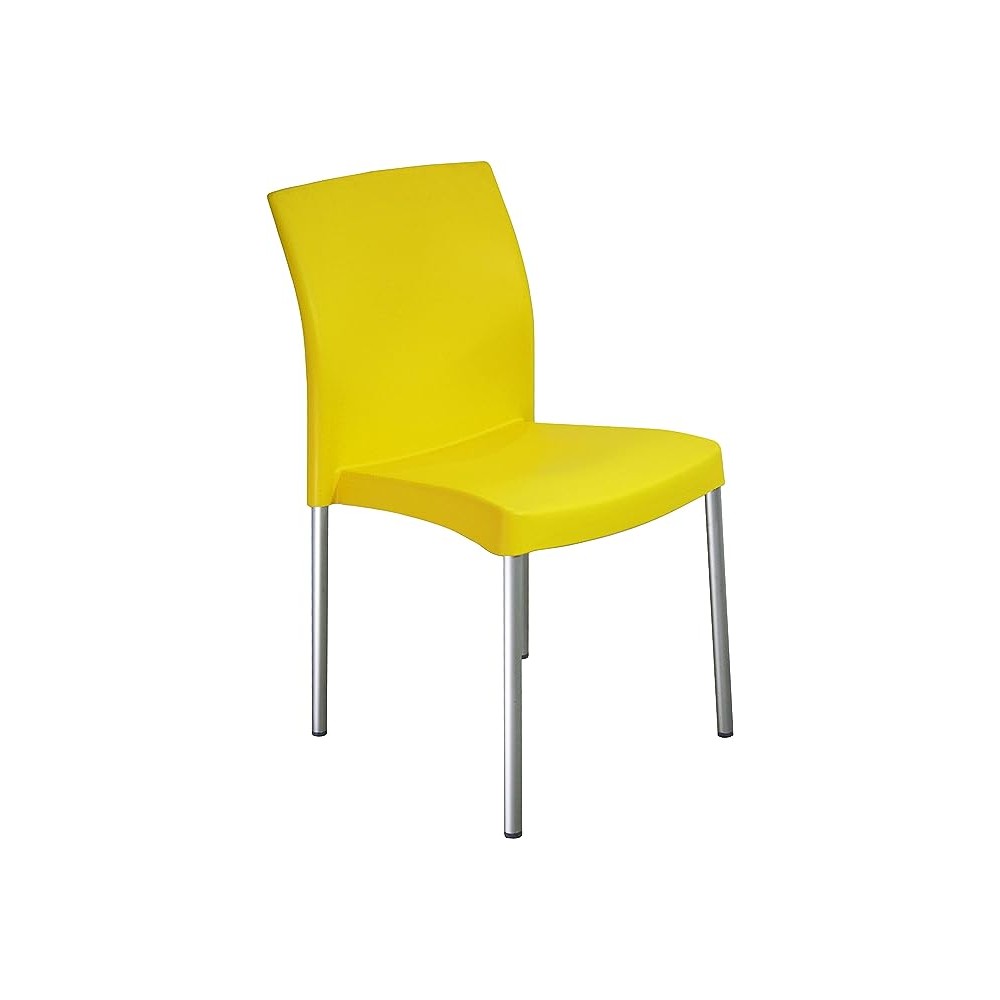 MÍO ES TUYO | Juego de 4 Sillas | Modelo Amelia | Apilable | Multiusos para Oficina, hogar, Restaurante, Escuela Color Amarillo