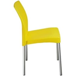 MÍO ES TUYO | Juego de 4 Sillas | Modelo Amelia | Apilable | Multiusos para Oficina, hogar, Restaurante, Escuela Color Amarillo