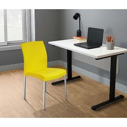 MÍO ES TUYO | Juego de 4 Sillas | Modelo Amelia | Apilable | Multiusos para Oficina, hogar, Restaurante, Escuela Color Amarillo