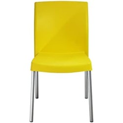 MÍO ES TUYO | Juego de 4 Sillas | Modelo Amelia | Apilable | Multiusos para Oficina, hogar, Restaurante, Escuela Color Amarillo