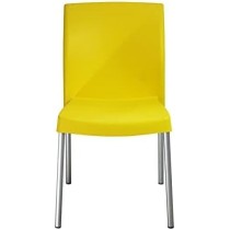 MÍO ES TUYO | Juego de 4 Sillas | Modelo Amelia | Apilable | Multiusos para Oficina, hogar, Restaurante, Escuela Color Amarillo