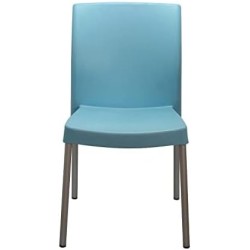 MÍO ES TUYO | Juego de 4 Sillas | Modelo Amelia | Multiusos para Oficina, hogar, Restaurante, Escuela Color Azul Claro