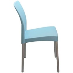 MÍO ES TUYO | Juego de 4 Sillas | Modelo Amelia | Multiusos para Oficina, hogar, Restaurante, Escuela Color Azul Claro