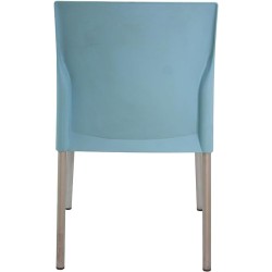 MÍO ES TUYO | Juego de 4 Sillas | Modelo Amelia | Multiusos para Oficina, hogar, Restaurante, Escuela Color Azul Claro