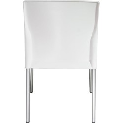 MÍO ES TUYO | Juego de 4 Sillas | Modelo Amelia | Multiusos para Oficina, hogar, cafetería, Restaurante, Escuela | Color Blanco