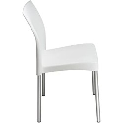 MÍO ES TUYO | Juego de 4 Sillas | Modelo Amelia | Multiusos para Oficina, hogar, cafetería, Restaurante, Escuela | Color Blanco