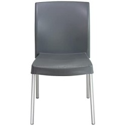 MÍO ES TUYO | Juego de 4 Sillas | Modelo Amelia | Multiusos para Oficina, hogar, cafetería, Restaurante, Escuela | Color Gris