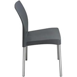 MÍO ES TUYO | Juego de 4 Sillas | Modelo Amelia | Multiusos para Oficina, hogar, cafetería, Restaurante, Escuela | Color Gris