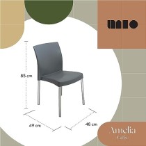 MÍO ES TUYO | Juego de 4 Sillas | Modelo Amelia | Multiusos para Oficina, hogar, cafetería, Restaurante, Escuela | Color Gris