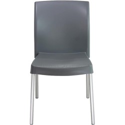 MÍO ES TUYO | Juego de 4 Sillas | Modelo Amelia | Multiusos para Oficina, hogar, cafetería, Restaurante, Escuela | Color Gris