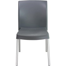 MÍO ES TUYO | Juego de 4 Sillas | Modelo Amelia | Multiusos para Oficina, hogar, cafetería, Restaurante, Escuela | Color Gris