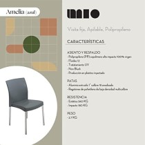 MÍO ES TUYO | Juego de 4 Sillas | Modelo Amelia | Multiusos para Oficina, hogar, cafetería, Restaurante, Escuela | Color Gris