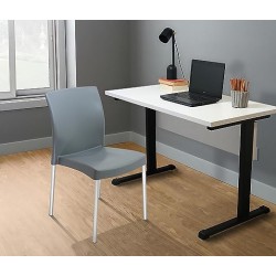 MÍO ES TUYO | Juego de 4 Sillas | Modelo Amelia | Multiusos para Oficina, hogar, cafetería, Restaurante, Escuela | Color Gris