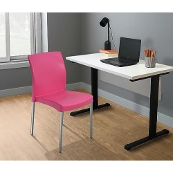 MÍO ES TUYO | Juego de 4 Sillas | Modelo Amelia | Multiusos para Oficina, hogar, cafetería, Restaurante, Escuela | Color Rosa.