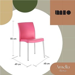 MÍO ES TUYO | Juego de 4 Sillas | Modelo Amelia | Multiusos para Oficina, hogar, cafetería, Restaurante, Escuela | Color Rosa.