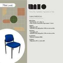 MÍO ES TUYO | Silla de Visita | Modelo MAE | Multiusos para Oficina, hogar, Escuela | Estructura de Metal | Color Azul