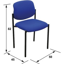 MÍO ES TUYO | Silla de Visita | Modelo MAE | Multiusos para Oficina, hogar, Escuela | Estructura de Metal | Color Azul