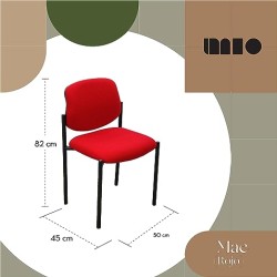 MÍO ES TUYO | Silla de Visita | Modelo MAE | Multiusos para Oficina, hogar, Escuela | Estructura de Metal | Color Rojo