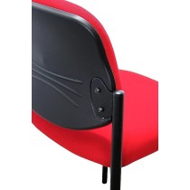 MÍO ES TUYO | Silla de Visita | Modelo MAE | Multiusos para Oficina, hogar, Escuela | Estructura de Metal | Color Rojo