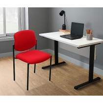 MÍO ES TUYO | Silla de Visita | Modelo MAE | Multiusos para Oficina, hogar, Escuela | Estructura de Metal | Color Rojo