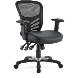 LexMod EEI-755-BLK Articulate Mesh Office Chair with Fully Adjustable Seat, Black Vinyl
